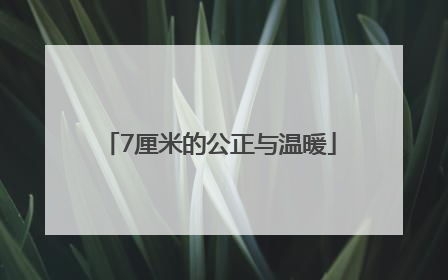 7厘米的公正与温暖
