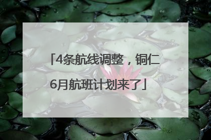 4条航线调整，铜仁6月航班计划来了